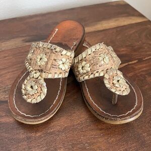 Jack Rogers Girls Miss Napa Valley Natural Cork and Gold Sandals